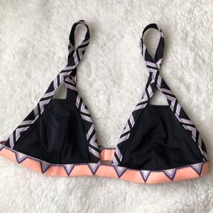 Black multicolored bikini top